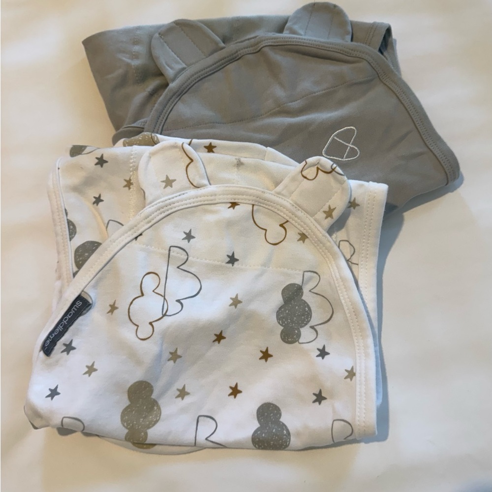 SwaddleMe Cloud and Star Sleep Sacks - Gray and White